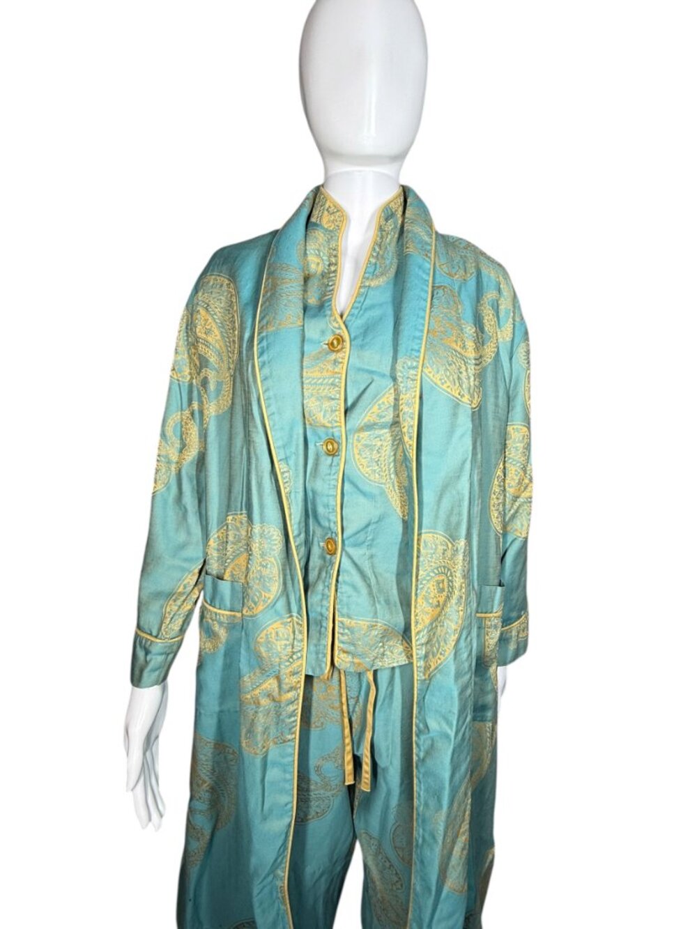 BedHead y2k Vintage Kimono Inspired Robe + Two Piece Pajama Set Small / Medium - Picture 14 of 15